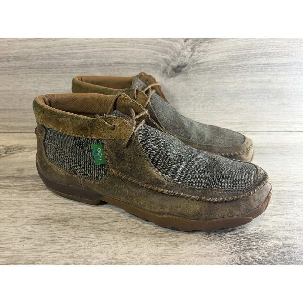 Twisted X Eco TWX Chukka Driving Moc Mens Size 13 M Brown Leather Shoes MDM0070